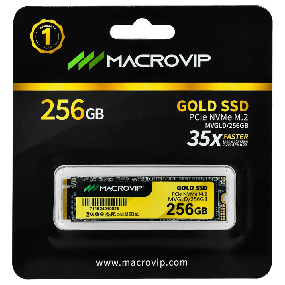 Almacenamiento Disco Solido SSD NVMe Macrovip 256GB Gold M.2 MVGLD/256GB — foto 3