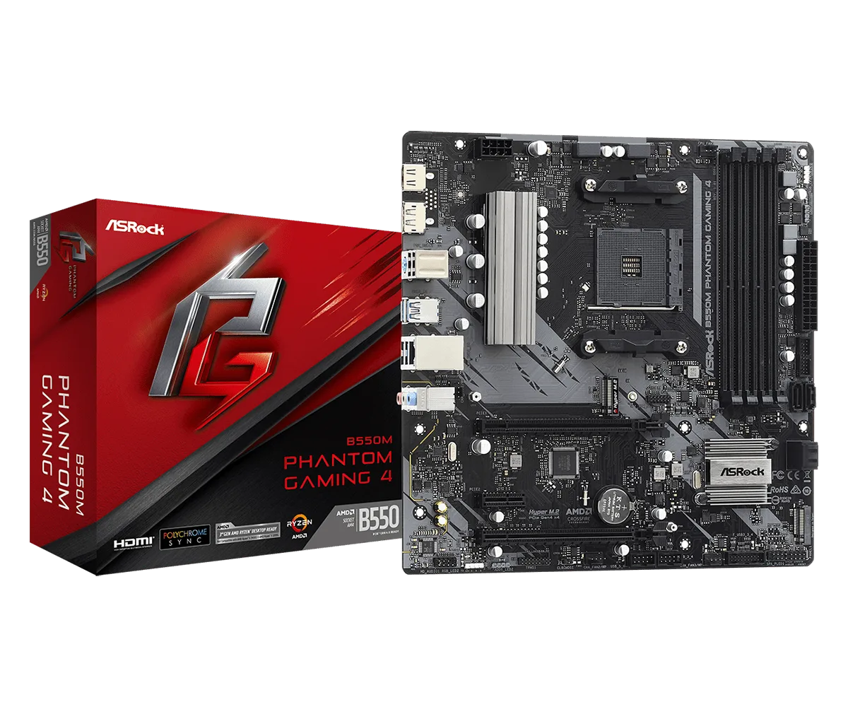 MOTHERBOARD AMD ASROCK B550M PHANTOM GAMING 4 AM4