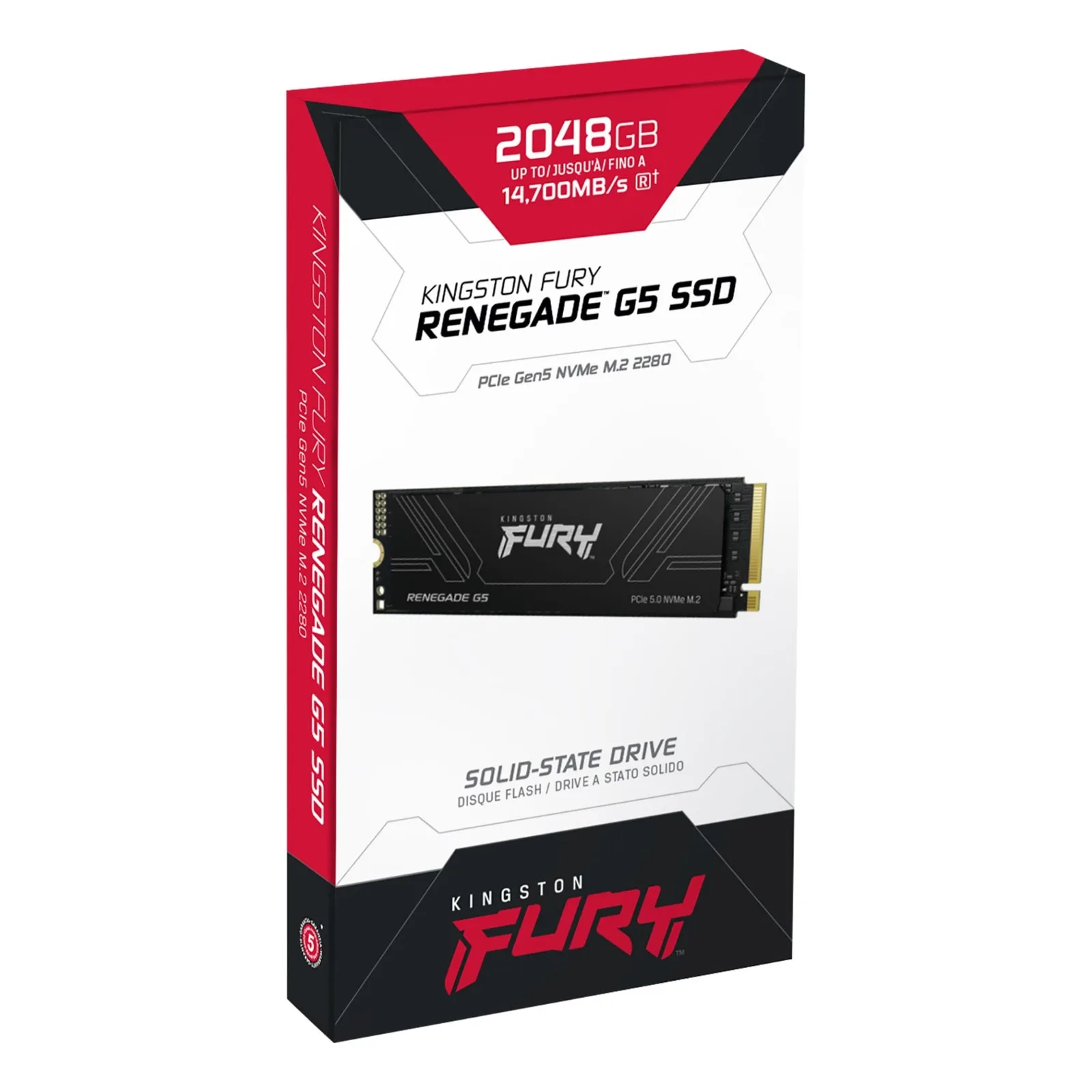 Almacenamiento Disco Solido SSD NVMe Kingston 2TB Fury Renegade Gen5 PCIe 5.0 M.2 SFYT2S/2T0