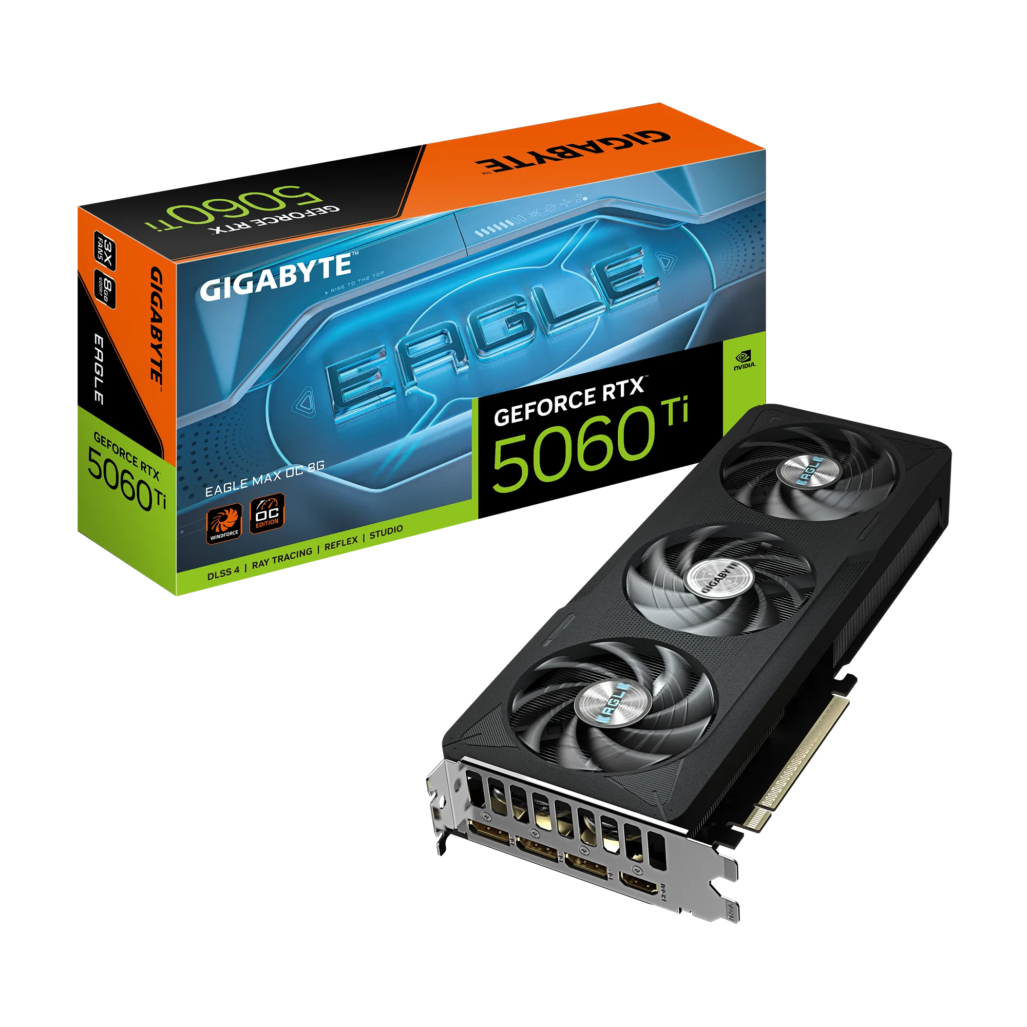 PLACA DE VIDEO NVIDIA GEFORCE GIGABYTE RTX 5060 TI EAGLE MAX OC 8GB GV-N506TEAGLEMAX OC-8GD