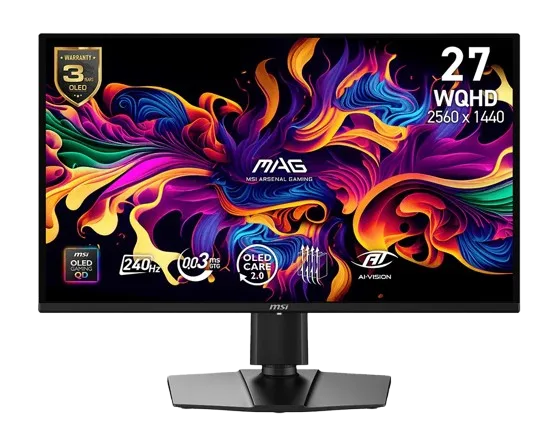 MONITOR 27 MSI 2K WQHD 240HZ QD-OLED 0.03MS MAG 274QP X24