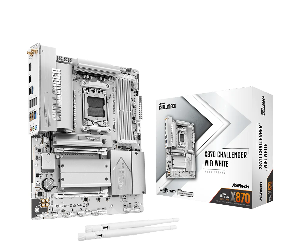 MOTHERBOARD AMD ASROCK X870 CHALLENGER WIFI WHITE AM5