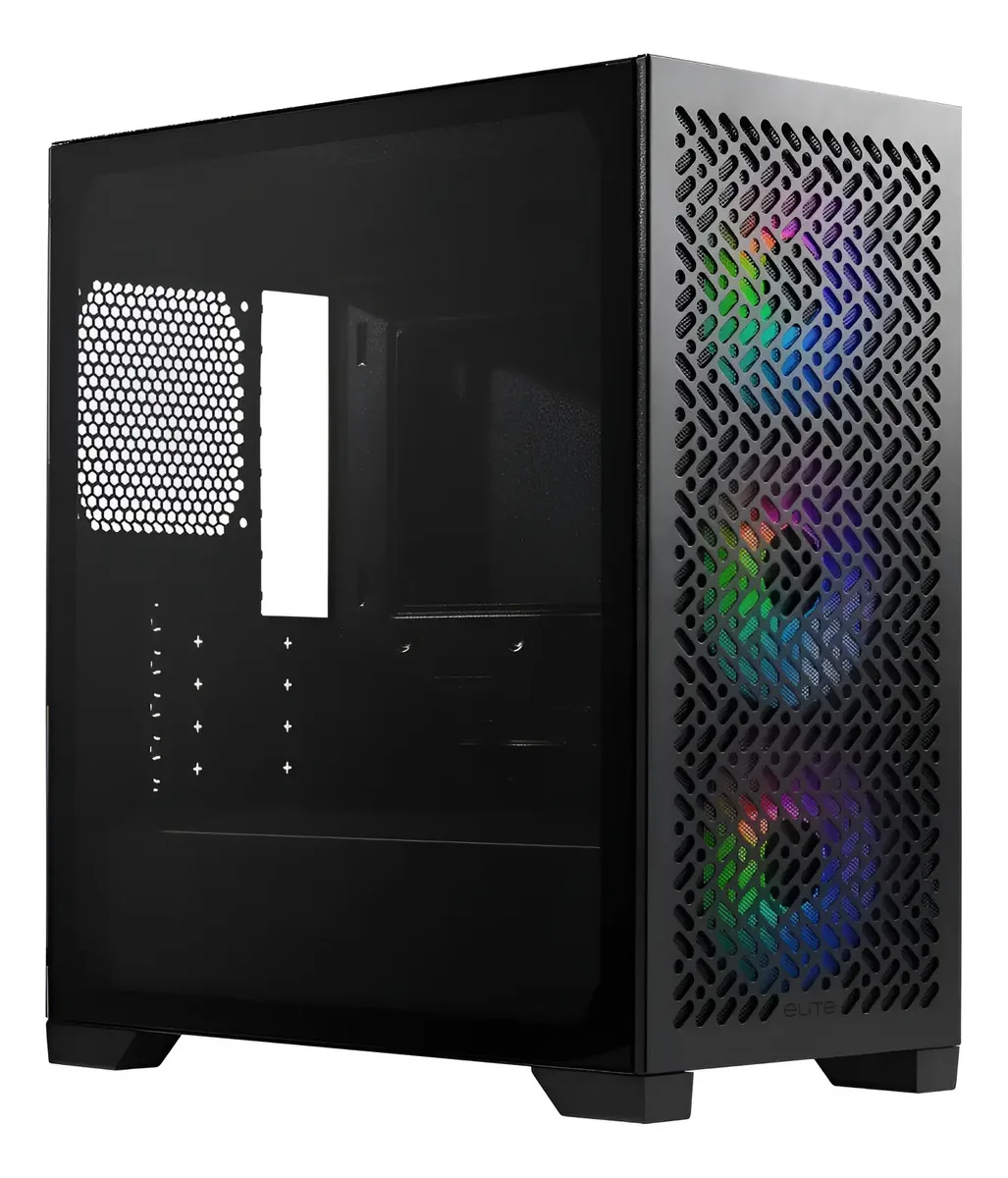 GABINETE GAMER COOLER MASTER ELITE 302 BLACK X3 FAN ARGB BLACK E302-KGNN-500