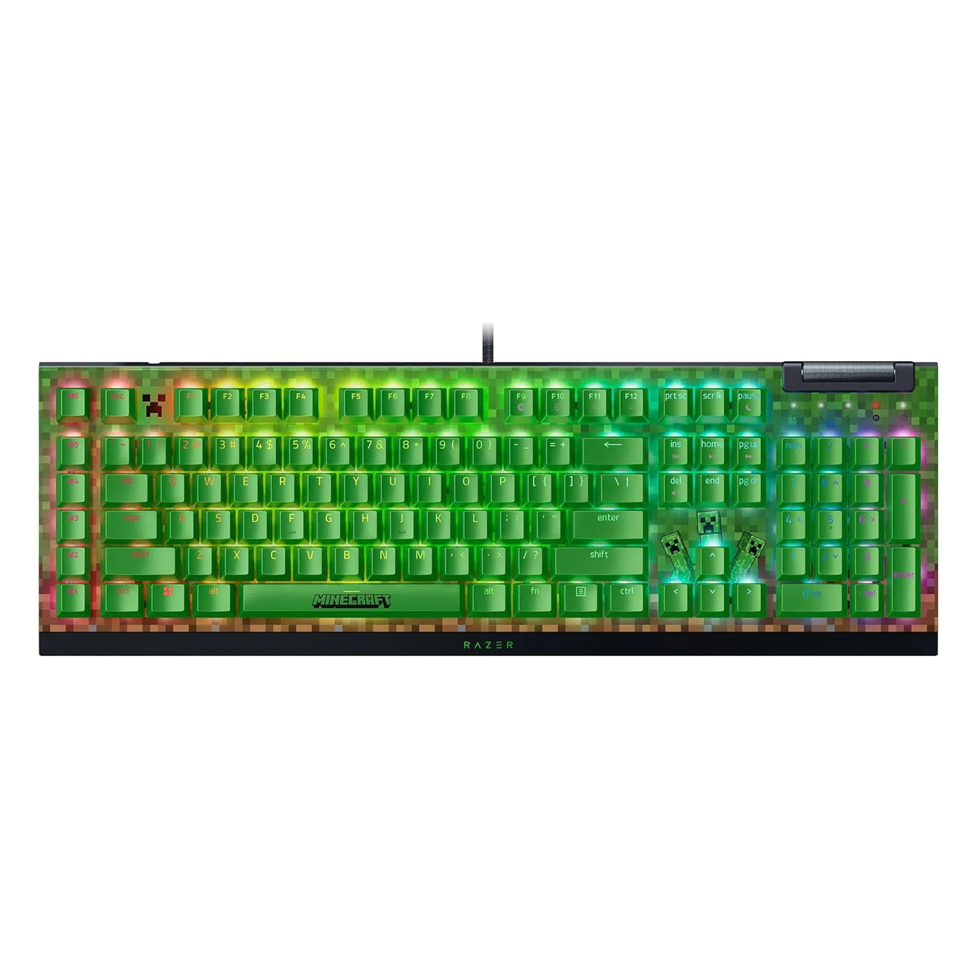 PERIFERICOS TECLADO USB RAZER BLACKWIDOW V4 X MINECRAFT EDITION SWITCH GREEN GAMER MECANICO RZ03-04704100-R3M1