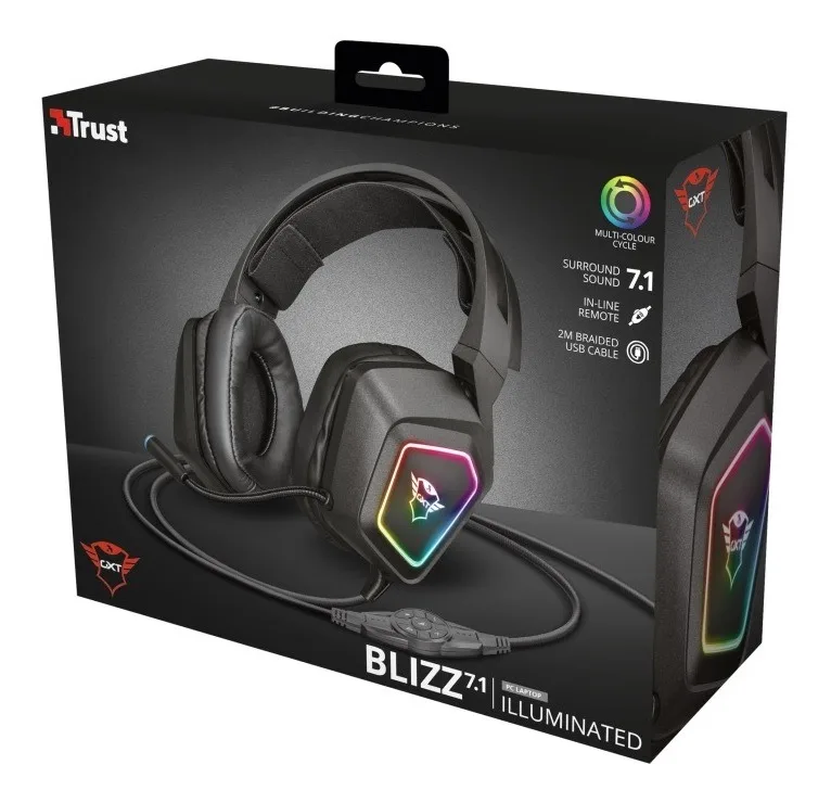 Perifericos Auricular Trust Blizz RGB 7.1 Gamer GXT 450