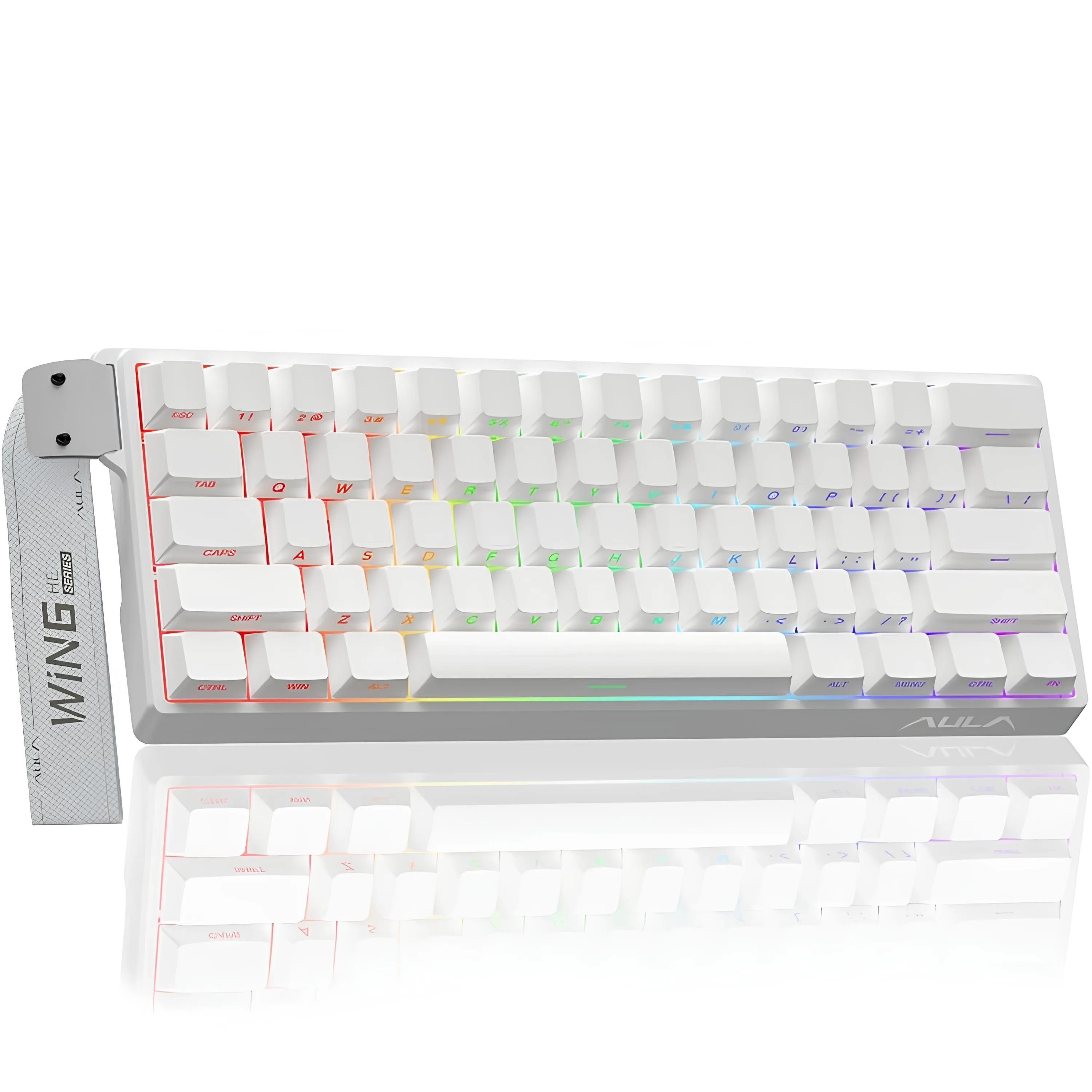 PERIFERICOS TECLADO USB AULA WIN60HE WHITE SWITCH GREYWOOD GAMER MAGNETICO
