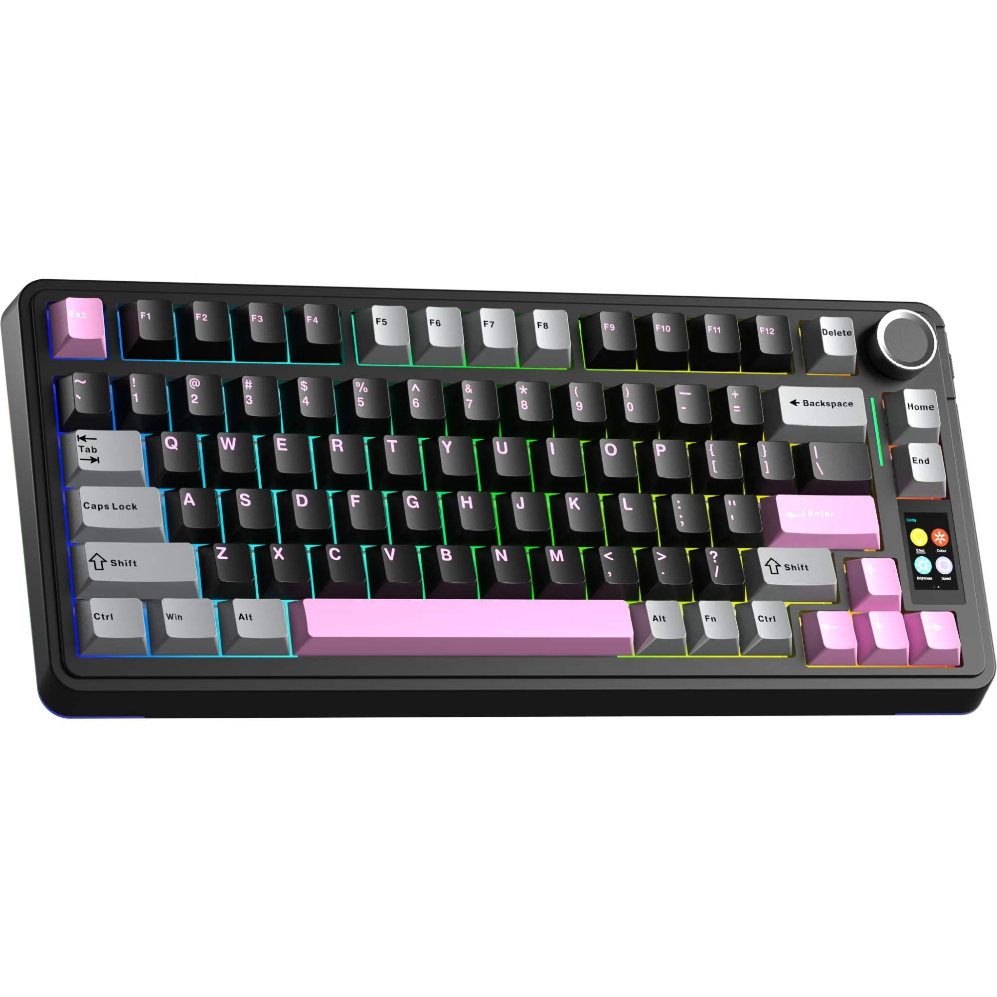Perifericos Teclado Inalambrico Aula S75 Pro Gray+Black+Pink Switch Star Vector Gamer Mecanico BT