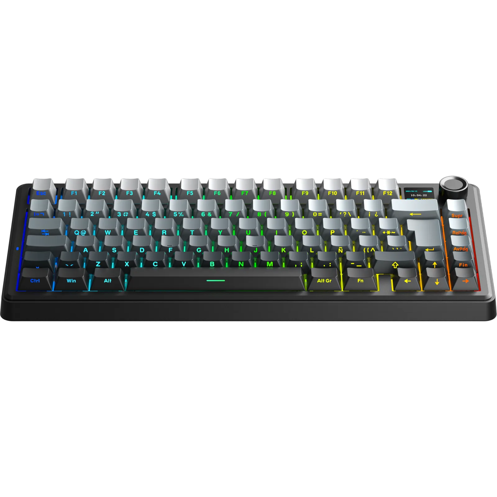 Perifericos Teclado Inalambrico Aula F75 Max Black+Gradient Black Switch Reaper Gamer Mecanico BT