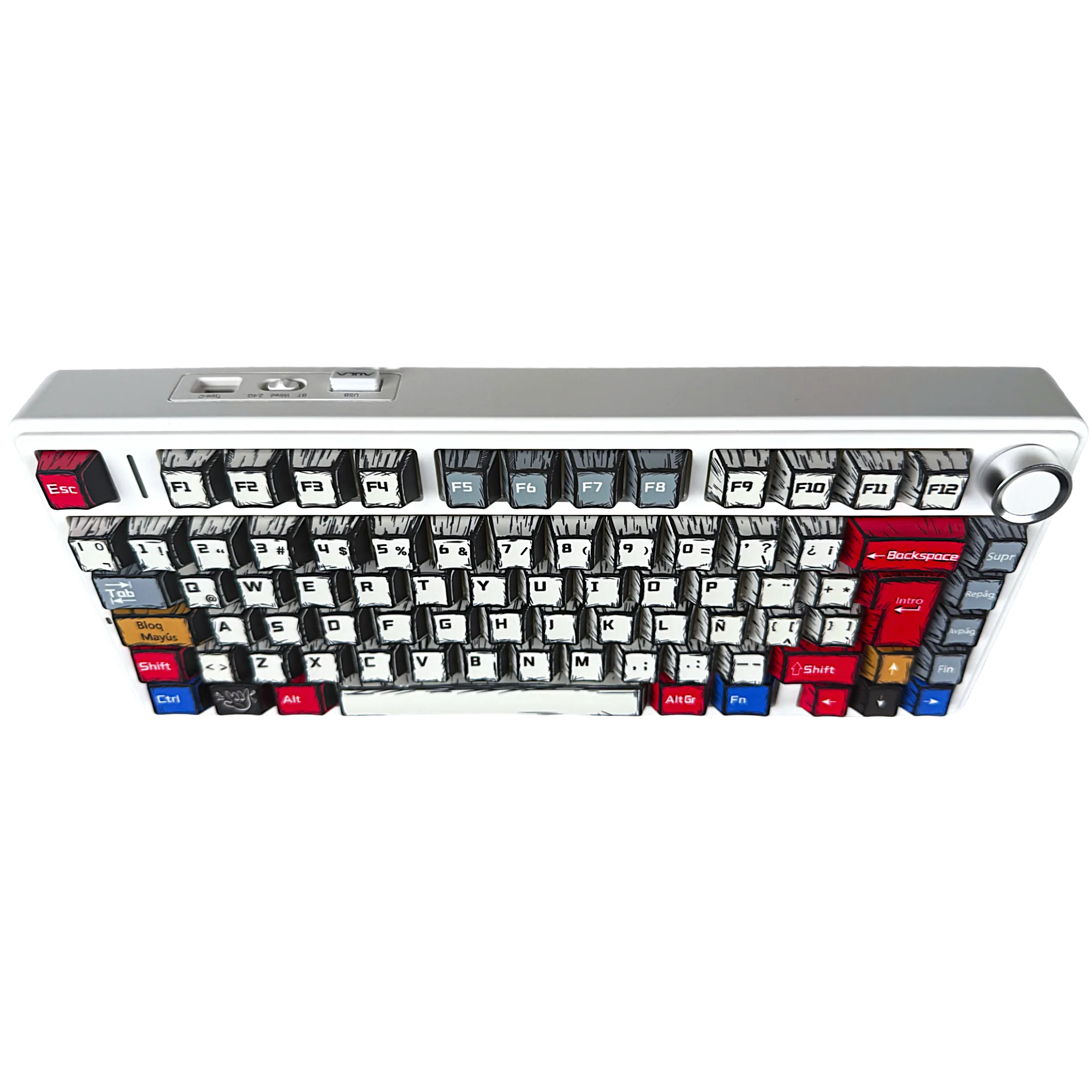 Perifericos Teclado Inalambrico Aula F75 Comics Switch Star Vector Gamer Mecanico BT
