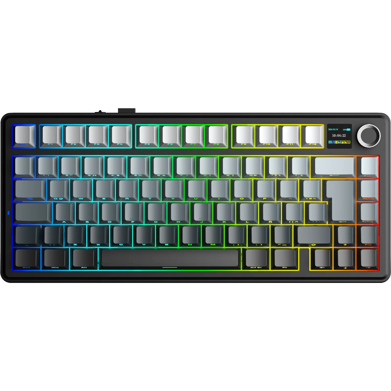 PERIFERICOS TECLADO INALAMBRICO AULA F75 MAX BLACK+GRADIENT BLACK SWITCH REAPER GAMER MECANICO BT