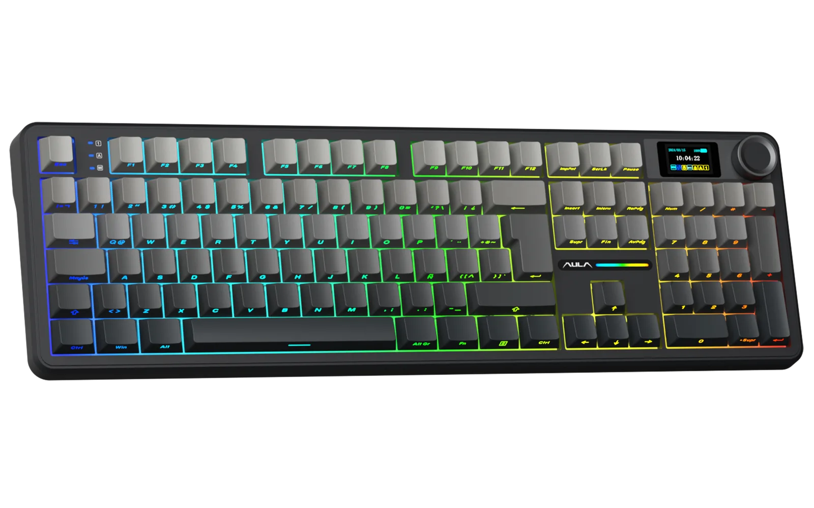 Perifericos Teclado Inalambrico Aula F108 Pro Gradient Gray Switch Rain Drop Gamer Mecanico BT