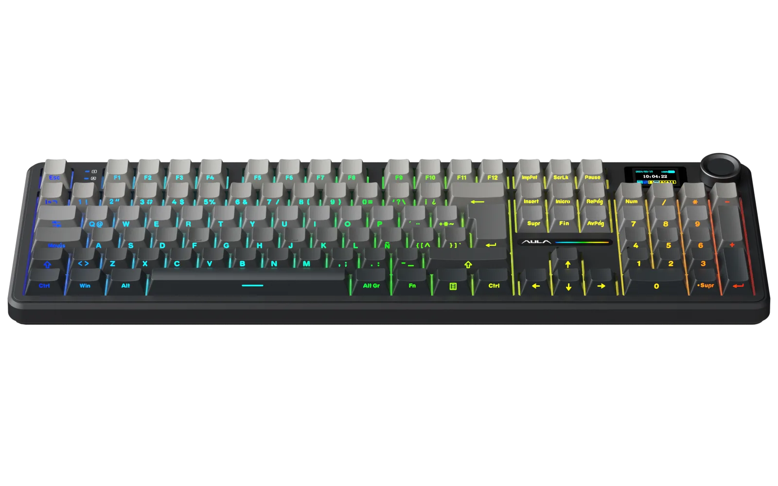 Perifericos Teclado Inalambrico Aula F108 Pro Gradient Gray Switch Rain Drop Gamer Mecanico BT