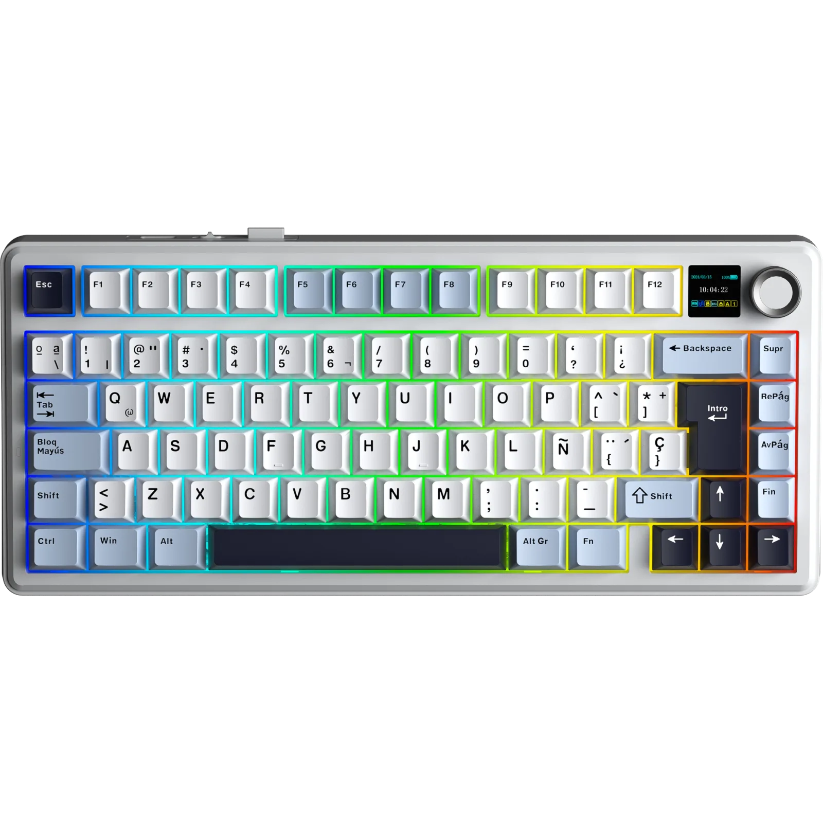 PERIFERICOS TECLADO INALAMBRICO AULA F75 MAX BLUE+WHITE+PURPLE SWITCH REAPER GAMER MECANICO BT