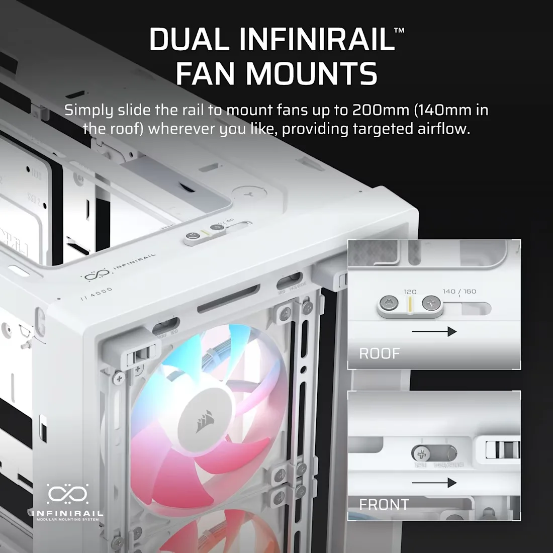 Gabinete Corsair Frame 4000d Lcd Rs Performance Mid-tower Blanco — foto 4