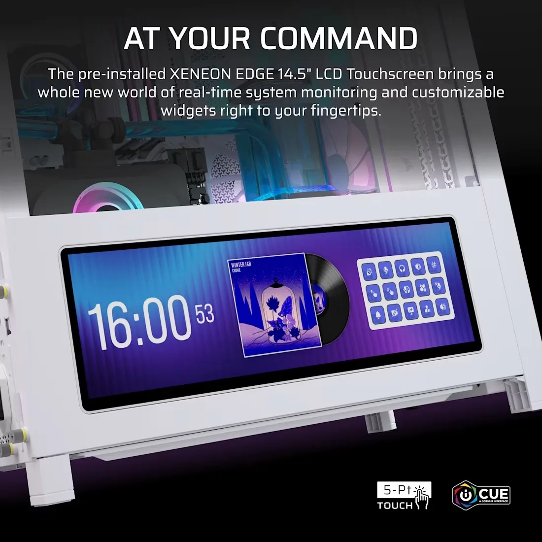 Gabinete Corsair Frame 4000d Lcd Rs Performance Mid-tower Blanco — foto 6