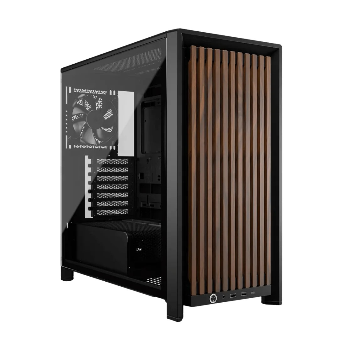 GABINETE GAMER CORSAIR FRAME 4000D RS X4 FAN WOOD BLACK CC-9011340-WW