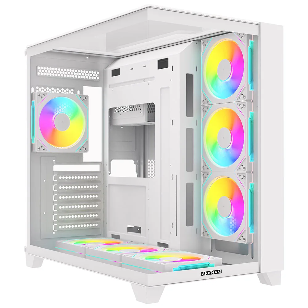 Gabinete Gamer Arkham Minor X7 Fan ARGB White Minor WH