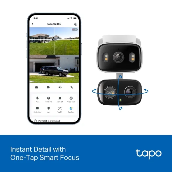 Perifericos Camara Tp-Link 2K Exterior Dual Lens Tapo C246D