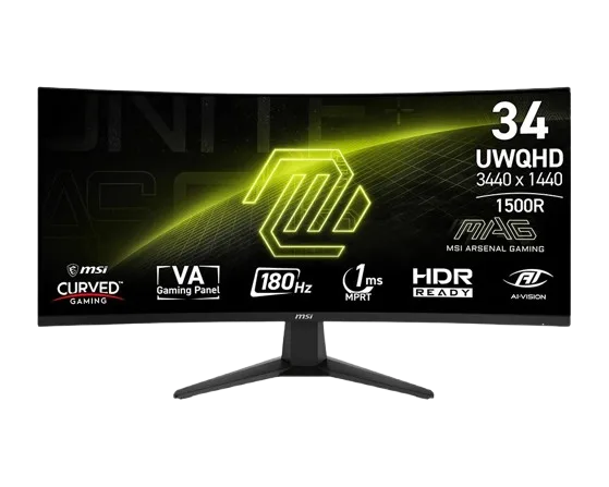 MONITOR 34 MSI 2K UWQHD 180HZ 1MS CURVO MAG 346CQ