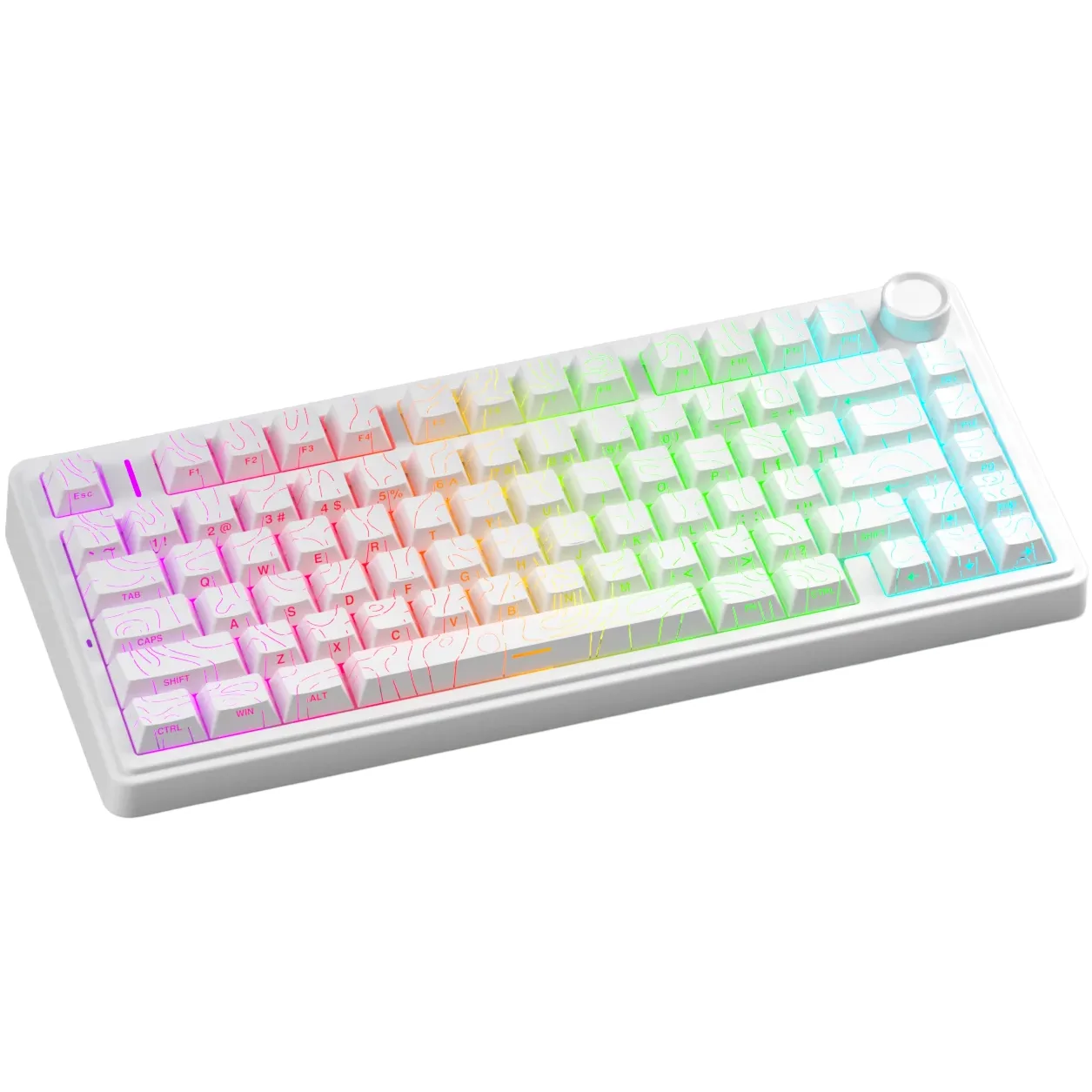 Perifericos Teclado Inalambrico Aula F75HE White + Contour Black Switch King Gamer Magnetico BT