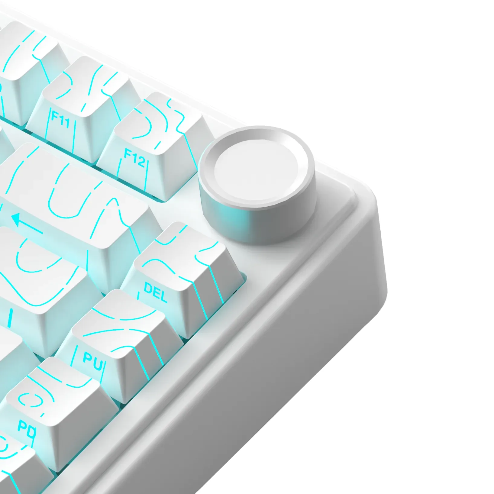 Perifericos Teclado Inalambrico Aula F75HE White + Contour Black Switch King Gamer Magnetico BT