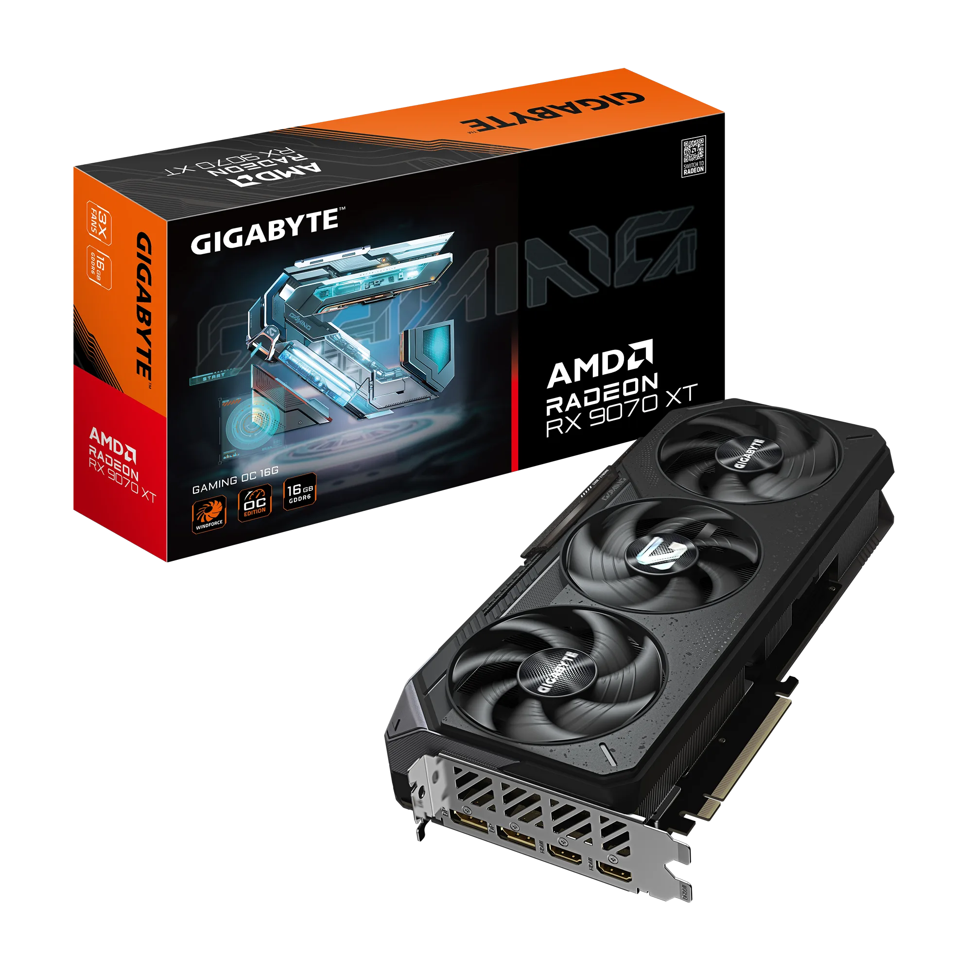PLACA DE VIDEO RADEON GIGABYTE RX 9070 XT GAMING 16G GV-R9070XTGAMING-16GD