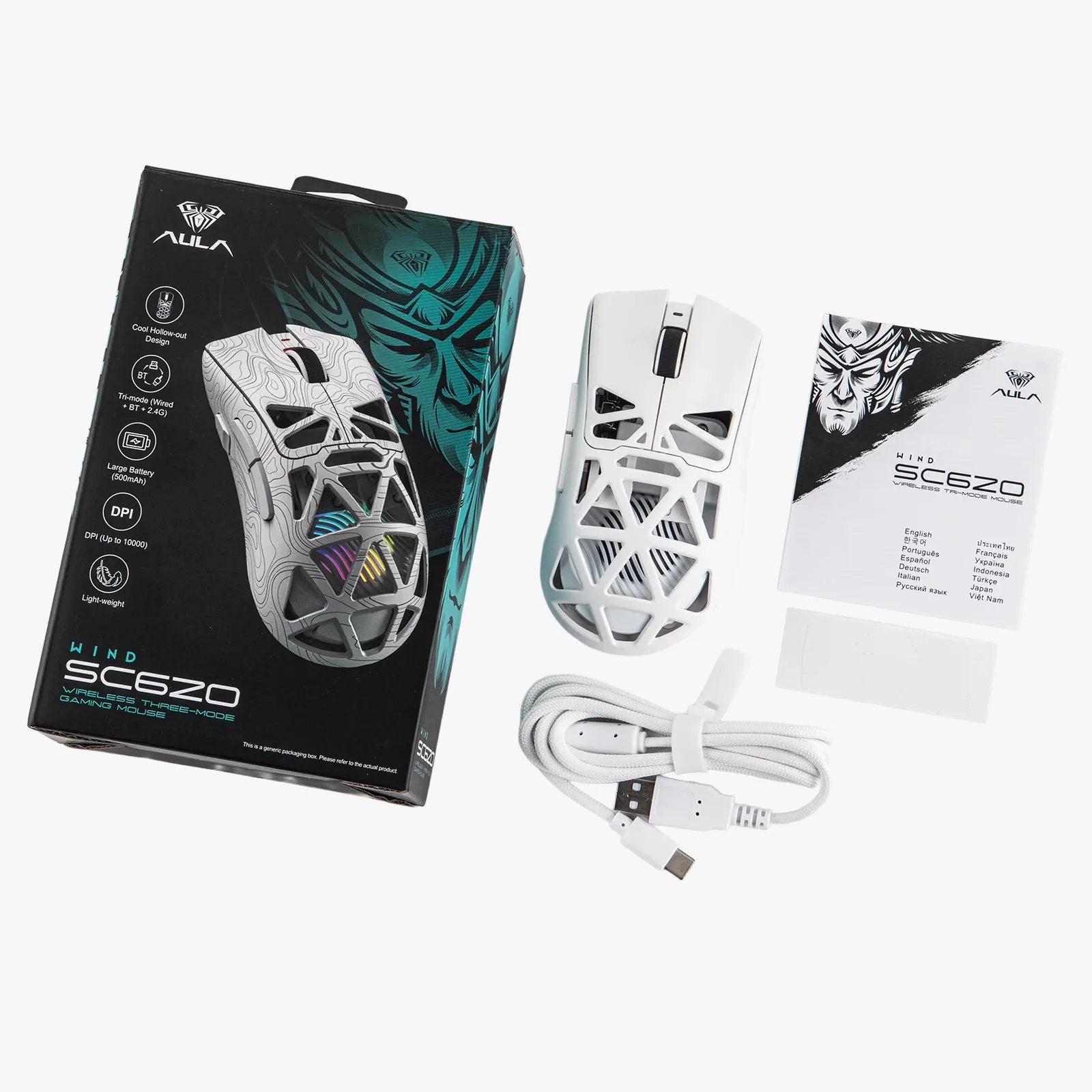 Perifericos Mouse Inalambrico Aula SC620 White BT Gamer — foto 7