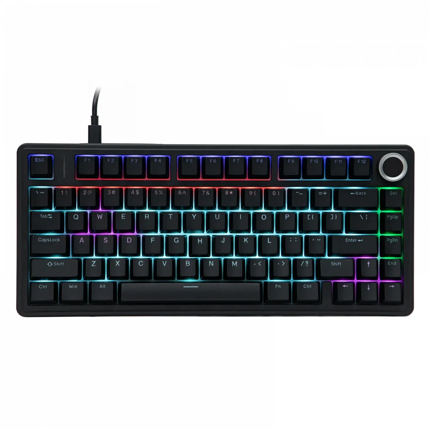 PERIFERICOS TECLADO USB AULA F75 BLACK SWITCH BLUE RAINBOW GAMER MECANICO