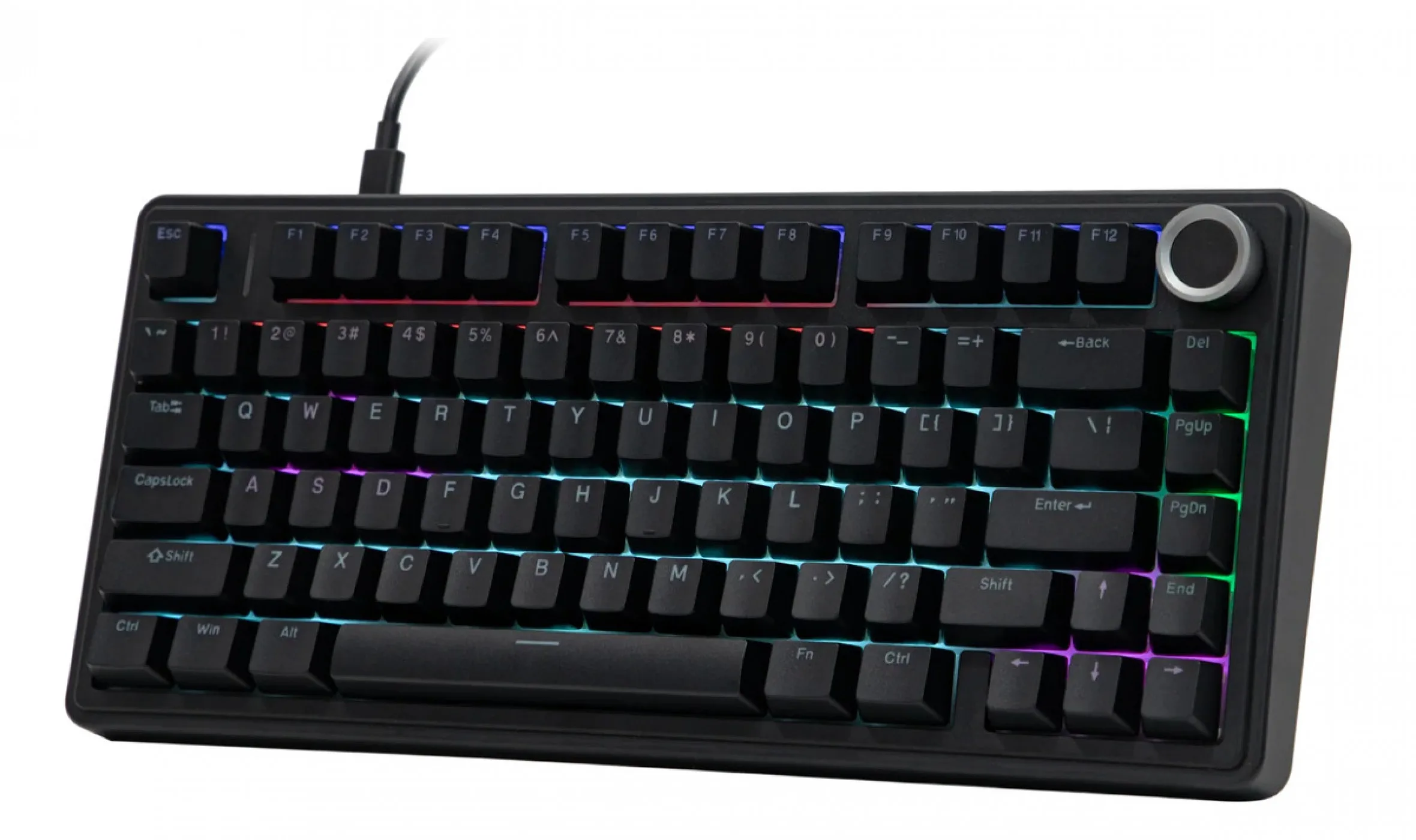Perifericos Teclado USB Aula F75 Black Switch Blue Rainbow Gamer Mecanico — foto 2