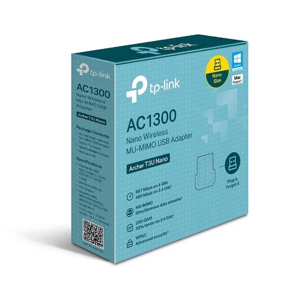 Conectividad Placas WiFi Dual Band Tp-Link Usb Archer T3U Nano