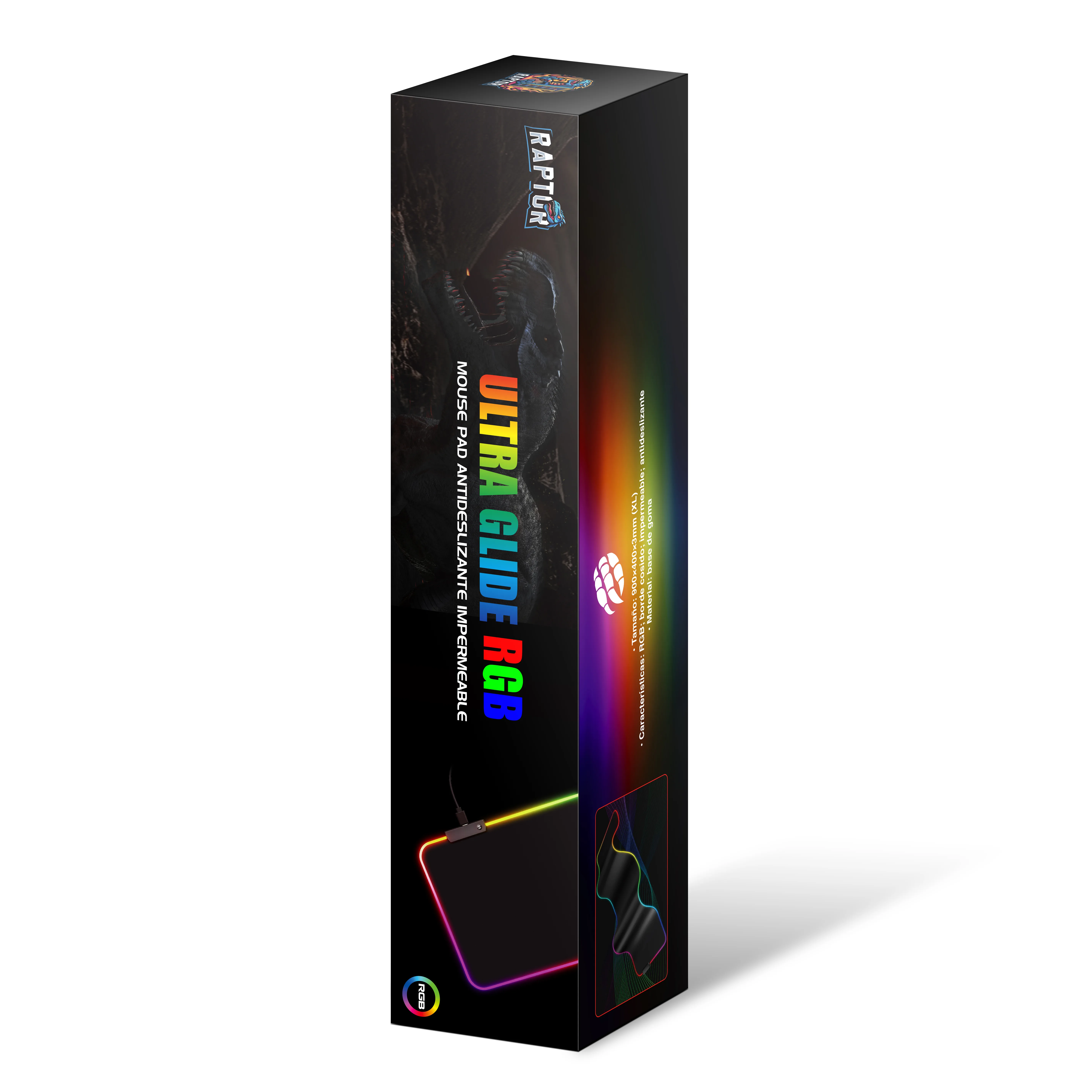 Perifericos Pad Mouse Raptor Ultra Glide RGB 900x400x3mm XL RAP-MOU-PAD-AD-9403-RGB