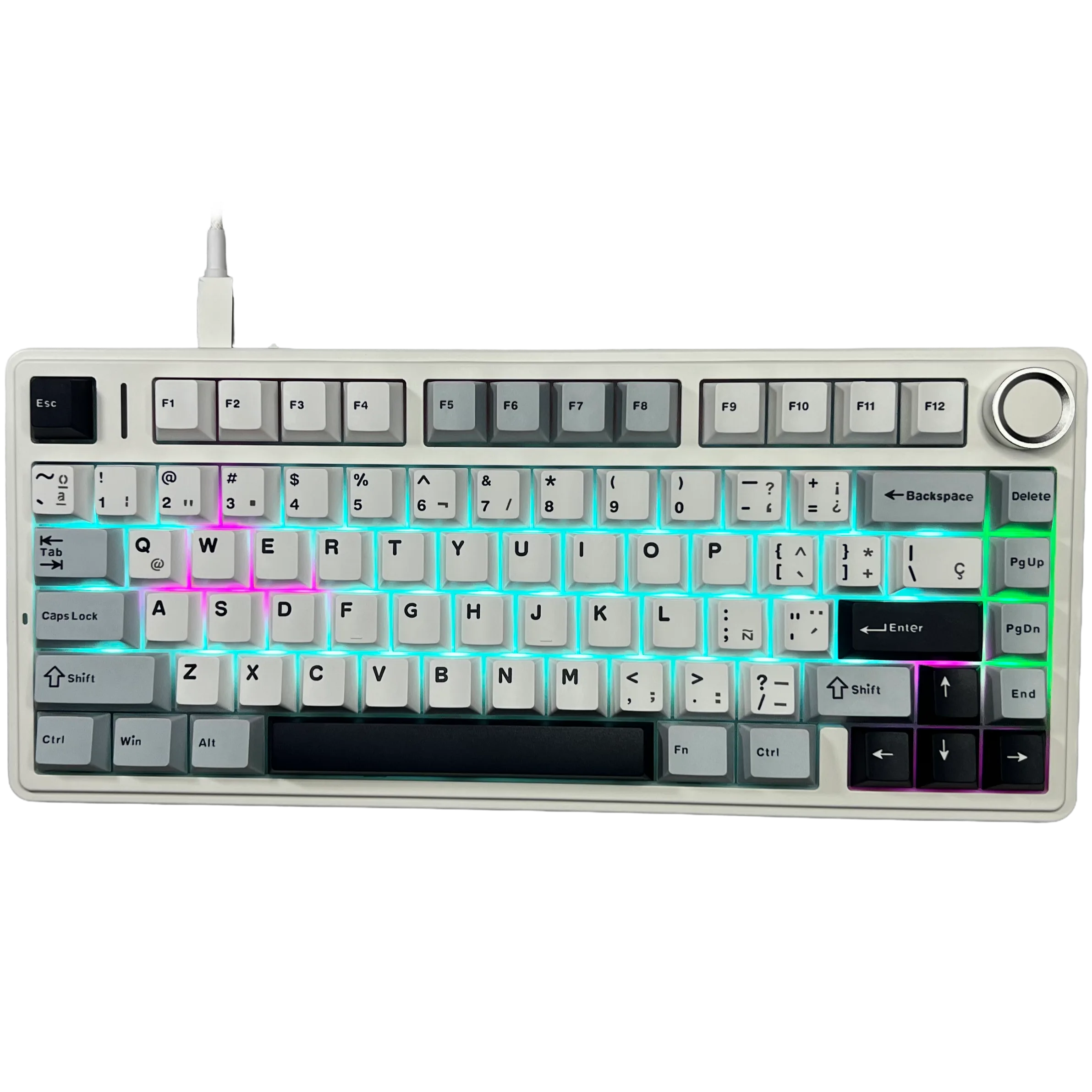PERIFERICOS TECLADO USB AULA F75 BLUE+WHITE+PURPLE SWITCH PINK GAMER MECANICO