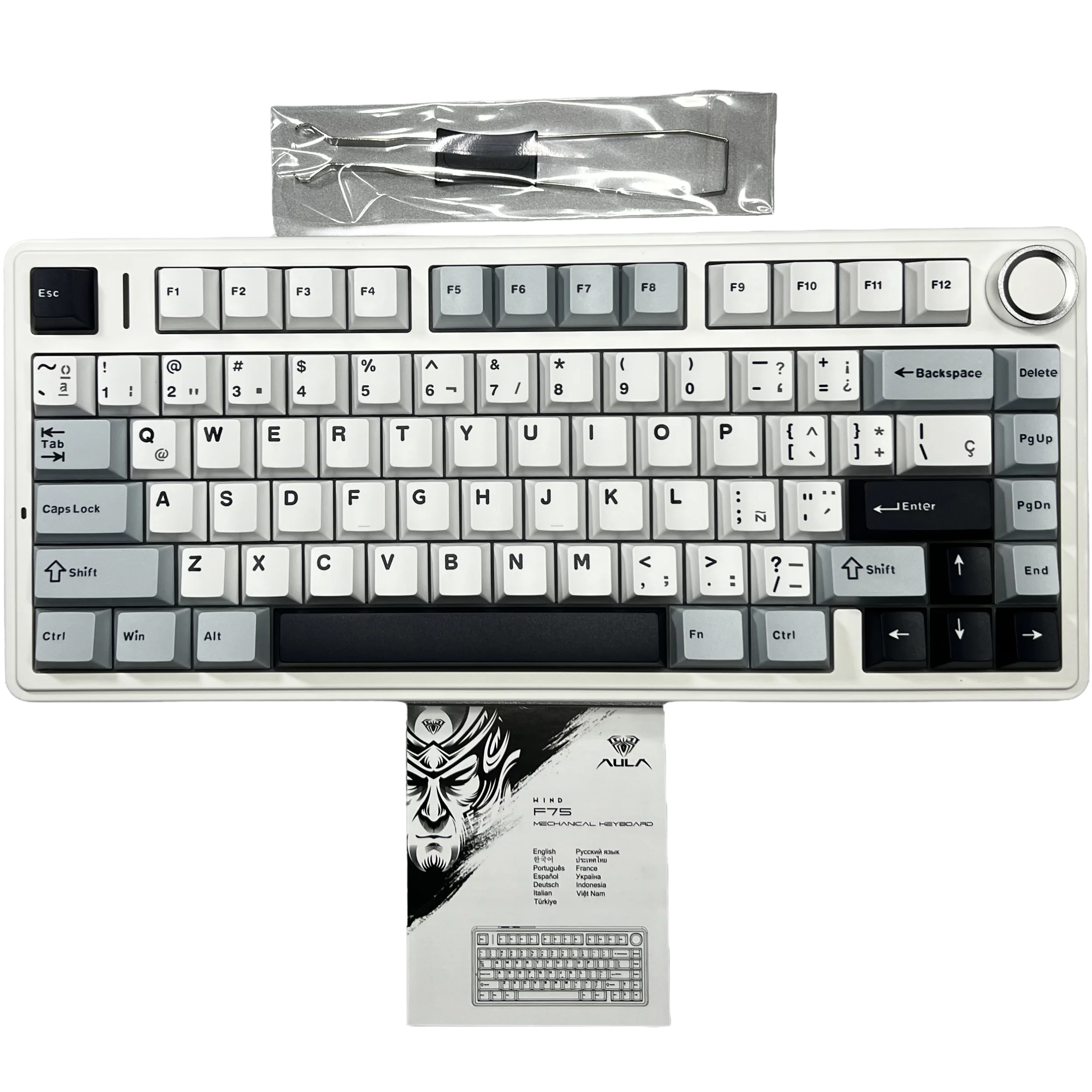 Perifericos Teclado USB Aula F75 Blue+White+Purple Switch Pink Gamer Mecanico