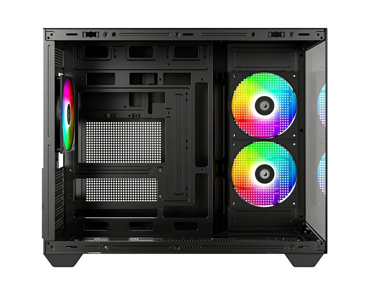 Gabinete Gamer ID-Cooling View 500 X3 Fan ARGB Black
