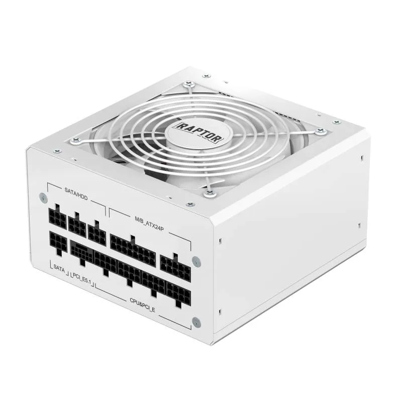 FUENTE CERTIFICADA RAPTOR VOLT 1000W 80 PLUS GOLD FULL MODULAR WHITE ZU-ATX105XY-WH