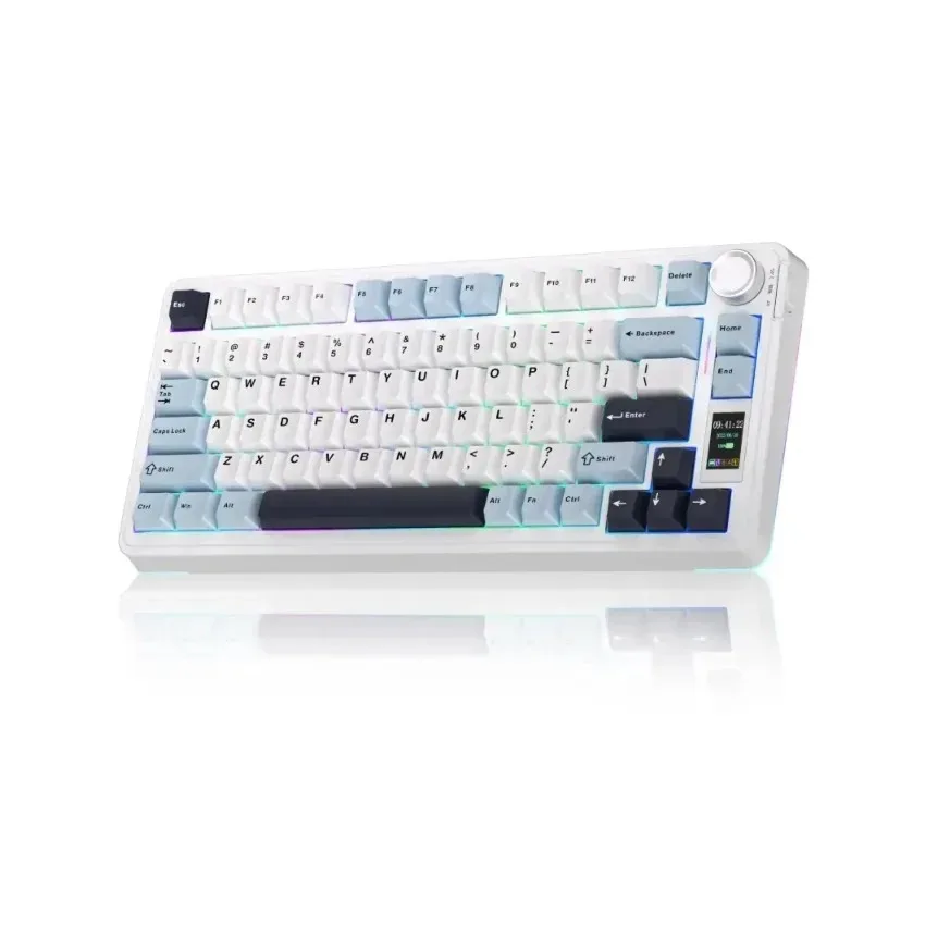 PERIFERICOS TECLADO INALAMBRICO AULA WIND S75 PRO LIGHT BLUE WHITE BLACK PURPLE SWITCH SEIYA GAMER MECANICO BT