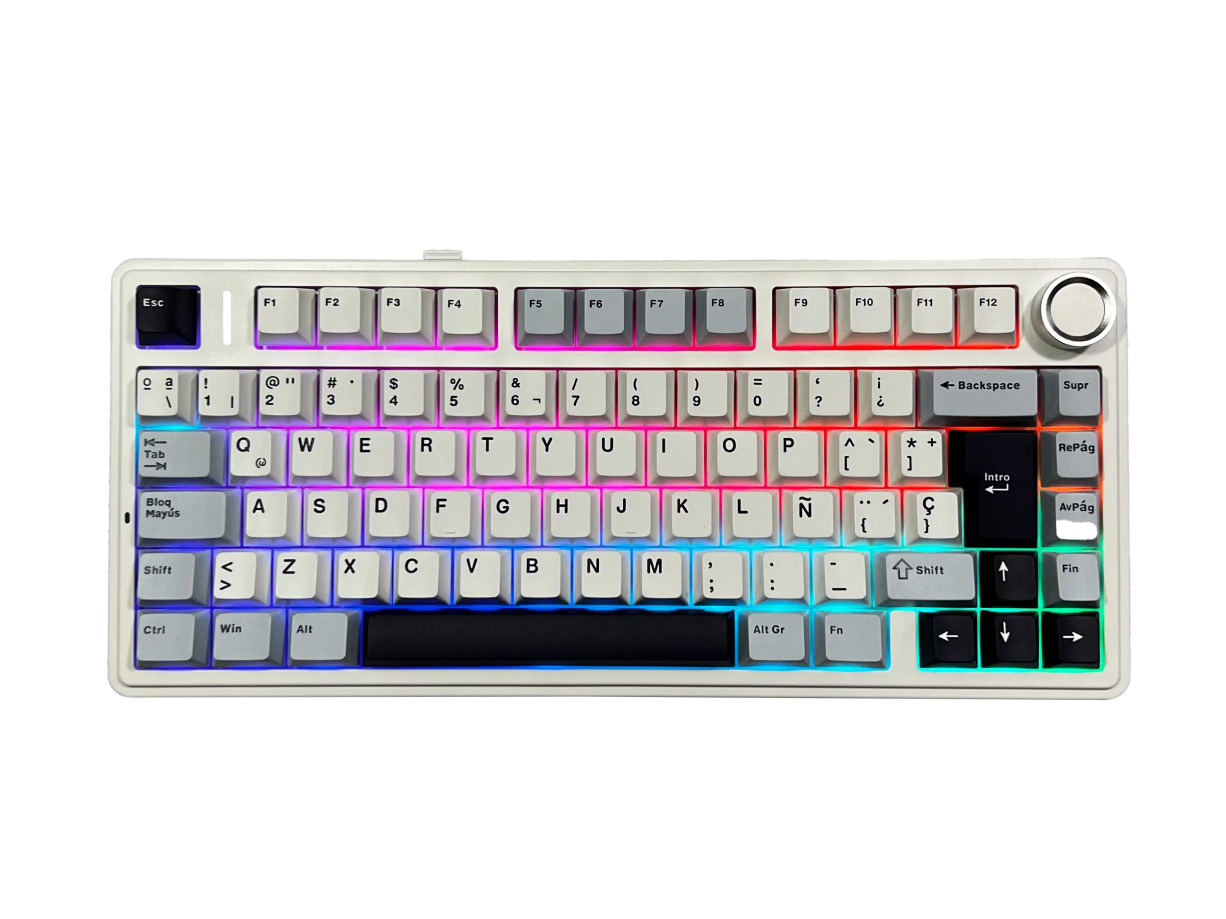 PERIFERICOS TECLADO INALAMBRICO AULA F75 BLUE WHITE PURPLE RGB SWITCH REAPER GAMER MECANICO BT