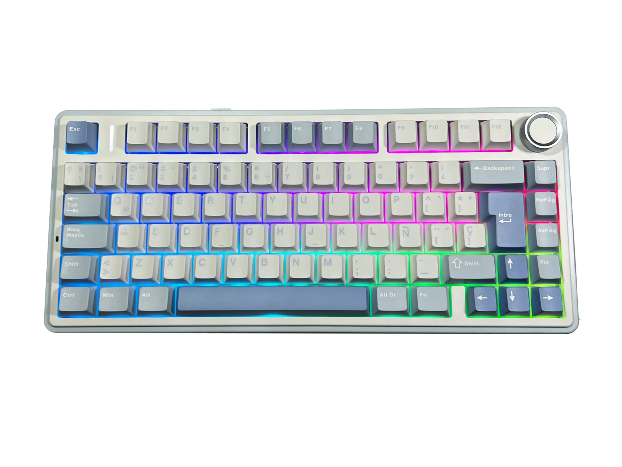 PERIFERICOS TECLADO INALAMBRICO AULA F75 BLUE WHITE DARK BLUE RGB SWITCH REAPER GAMER MECANICO BT