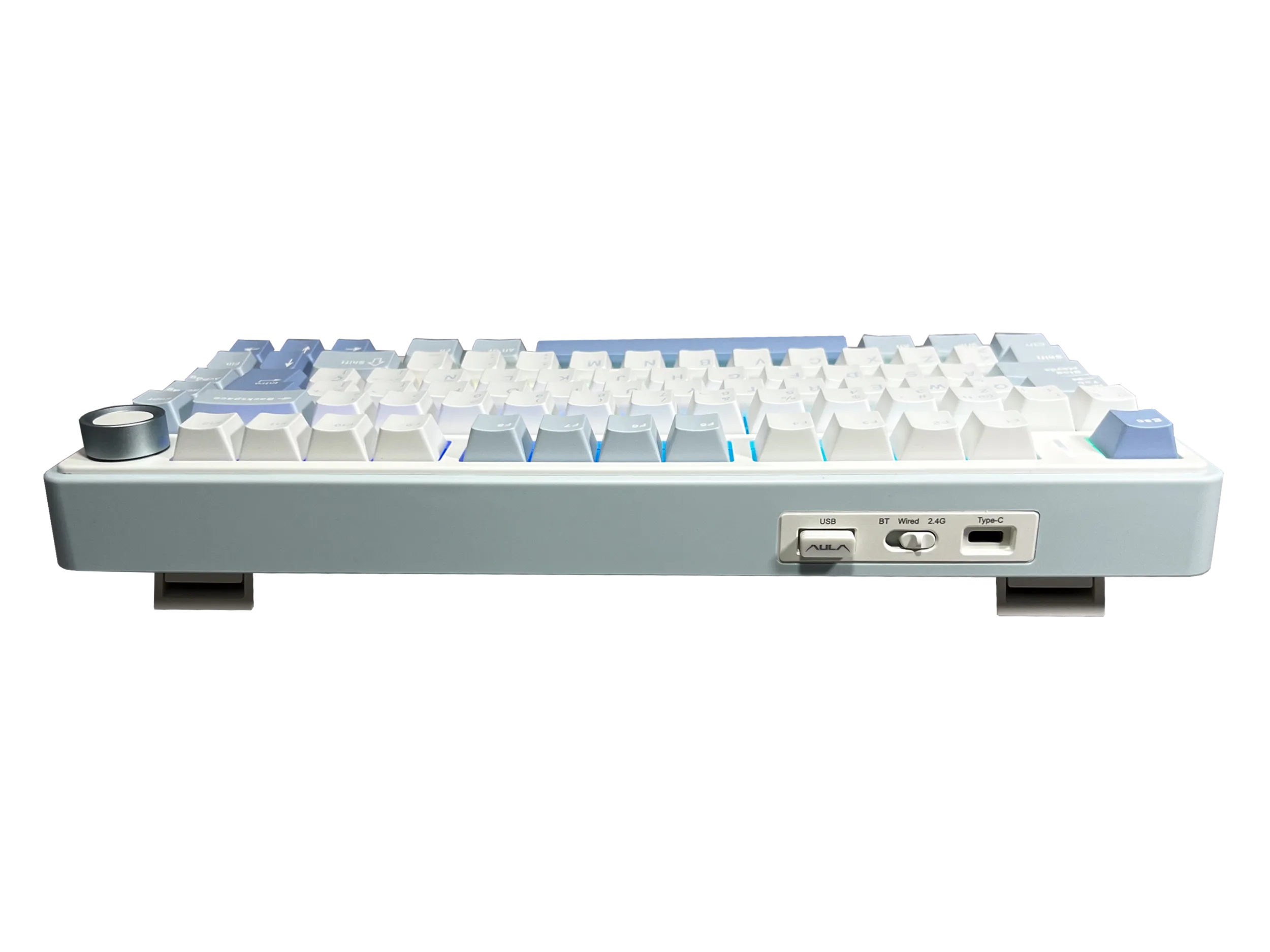 Perifericos Teclado Inalambrico Aula F75 Blue White Dark Blue RGB Switch Reaper Gamer Mecanico BT