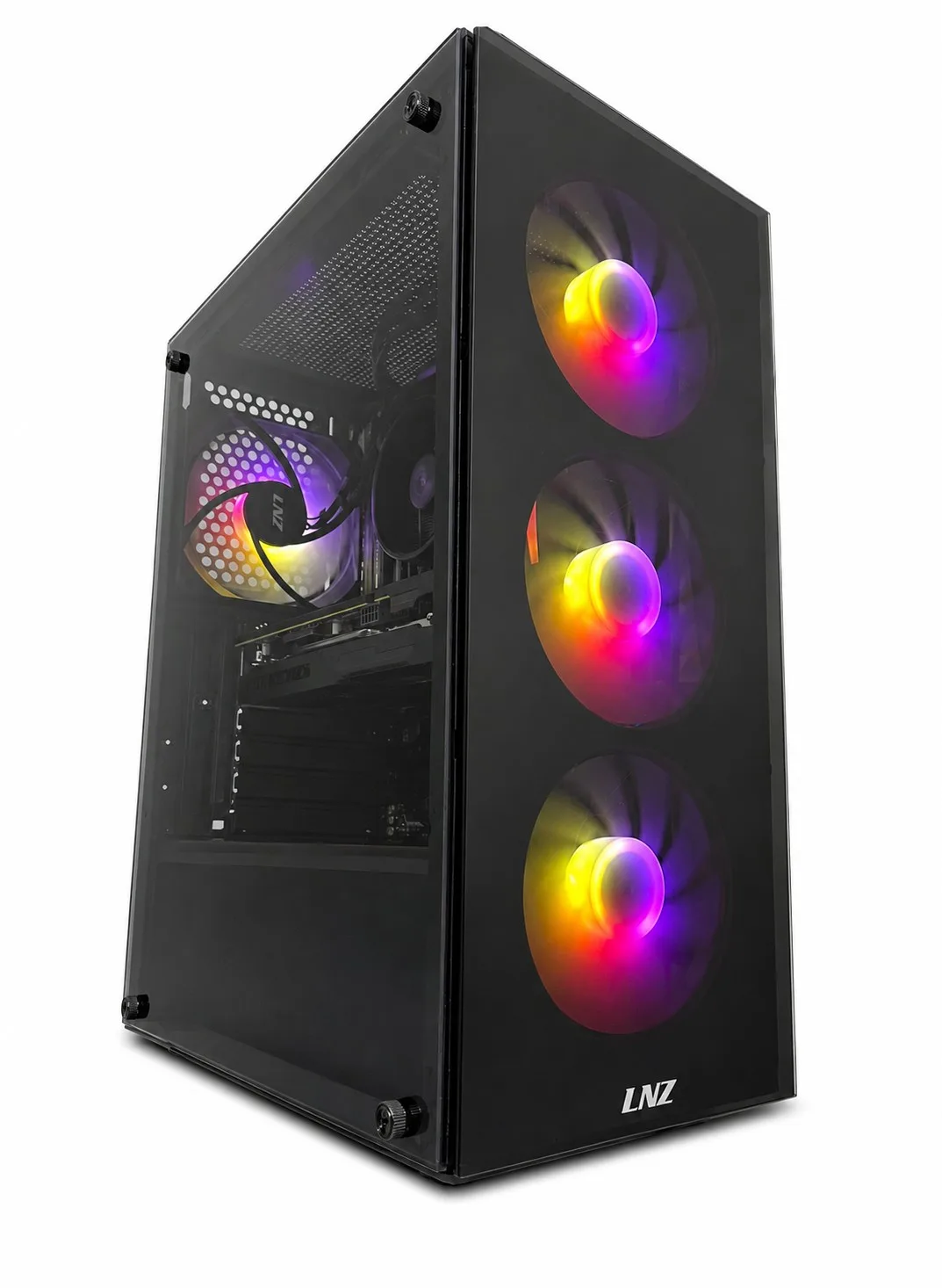 GABINETE GAMER LNZ L10 X4 FAN ARGB BLACK L10-ARGB-BLK