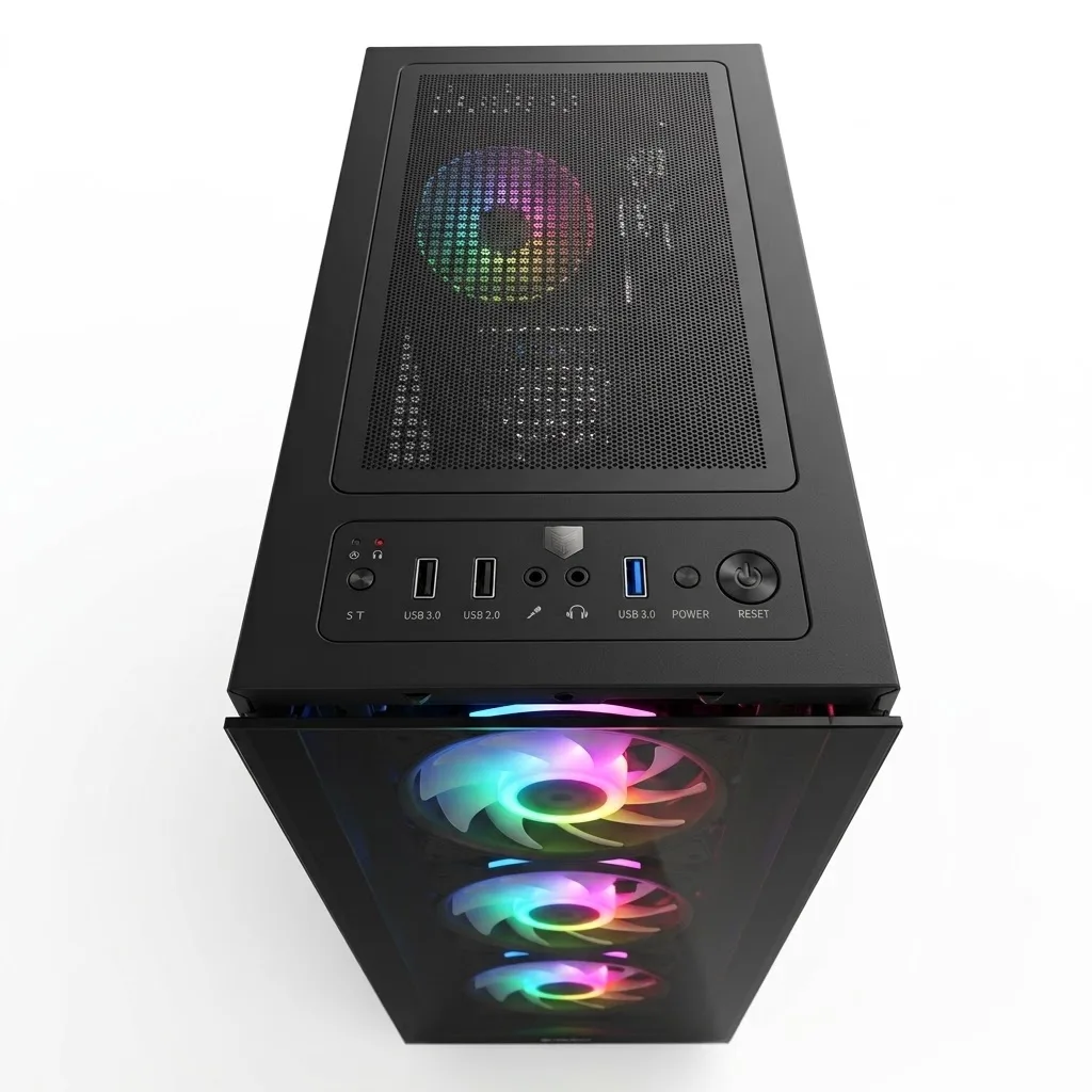 Gabinete Gamer LNZ L10 X4 Fan ARGB Black L10-ARGB-BLK