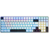 Perifericos Teclado Inalambrico Aula S100 Pro Blue + White + Purple Switch Brown Gamer Mecanico BT