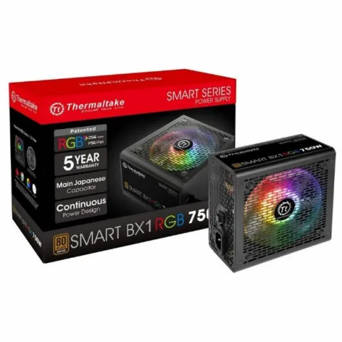Fuente Certificada Thermaltake 750W Smart BX1 RGB 80 Plus Bronze PS-SPR-0750NHFABG-1