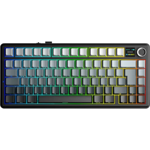 Perifericos Teclado Inalambrico Aula F75 Max Black+Gradient Black Switch Reaper Gamer Mecanico BT