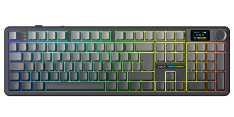 Perifericos Teclado Inalambrico Aula F108 Pro Gradient Gray Switch Rain Drop Gamer Mecanico BT