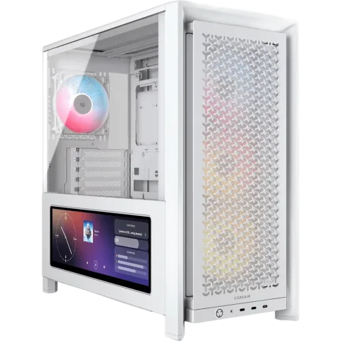 Gabinete Gamer Corsair 4000D LCD RS X4 Fan ARGB White CC-9011327-WW
