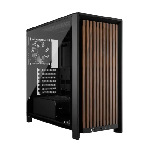 Gabinete Gamer Corsair Frame 4000D RS X4 Fan Wood Black CC-9011340-WW
