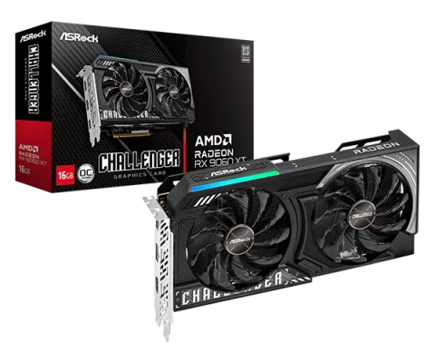 Placa De Video Radeon Asrock RX 9060 XT Challenger 16GB OC RX9060XT CL 16GO