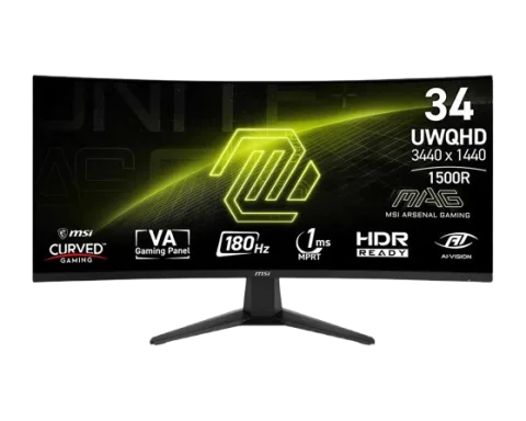 Monitor 34 MSI 2K UWQHD 180Hz 1ms Curvo MAG 346CQ
