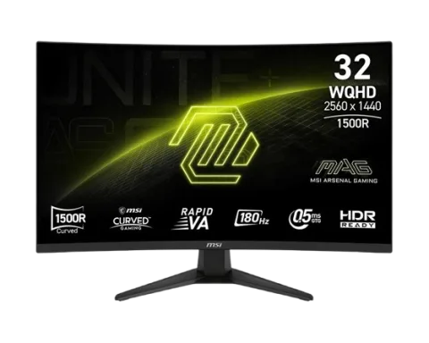 Monitor 32 MSI 2K WQHD 180Hz Curvo 1ms MAG 321CQF E18
